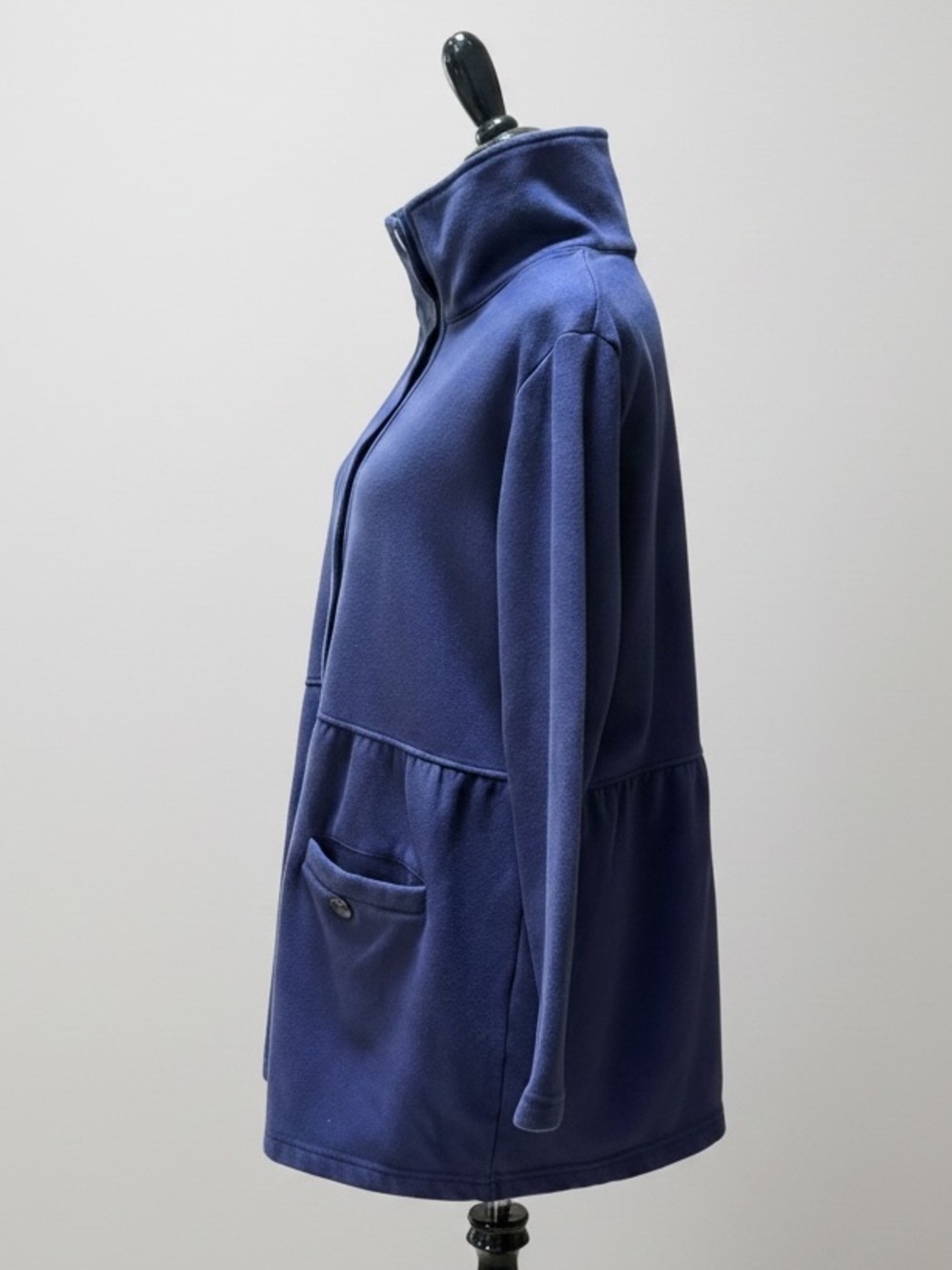 Blair Navy Teddy Jacket with Stand Collar